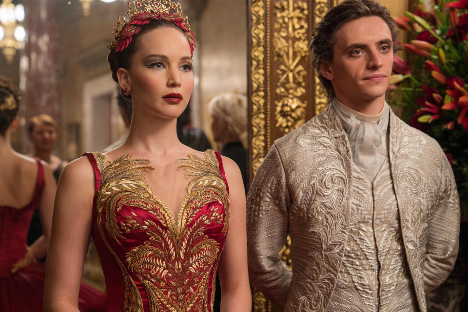 Jennifer Lawrence and Sergei Polunin in <em>Red Sparrow</em>. (Photo: Murray Close/20th Century Fox/Everett Collection)