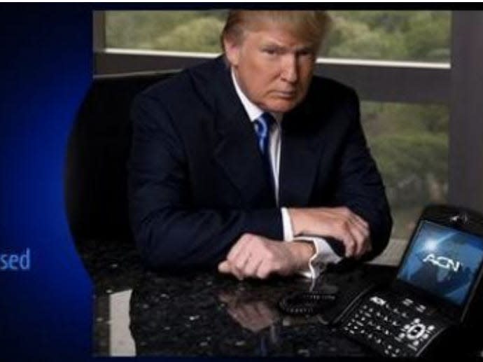 Donald Trump with the ACN videophone