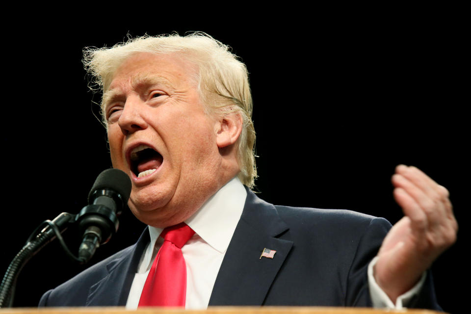 Republican presidential candidate Donald Trump speaks during a rally in San Diego, California on May 27, 2016.