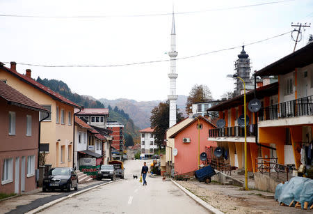 A man walks on the street in Srebrenica, Bosnia and Herzegovina, October 17, 2016. REUTERS/Dado Ruvic