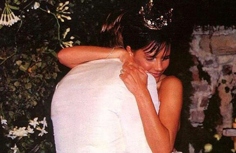 Victoria Beckham married David in a custom Vera Wang dress that racked up plenty of air miles credit:Bang Showbiz