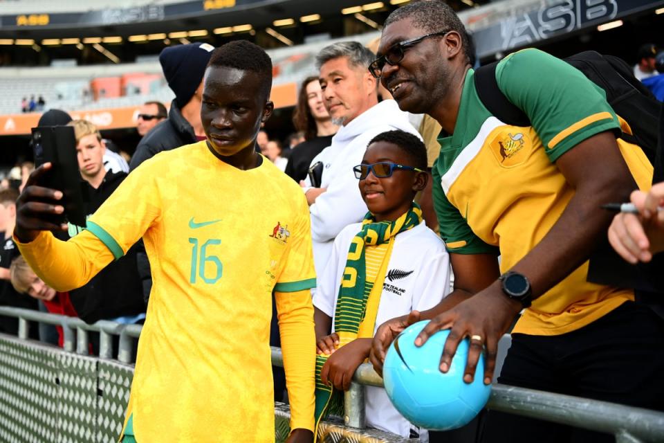 One to watcH: Rising star Garang Kuol will join Newcastle in January and is proving a wild card for the Socceroos (Getty Images)