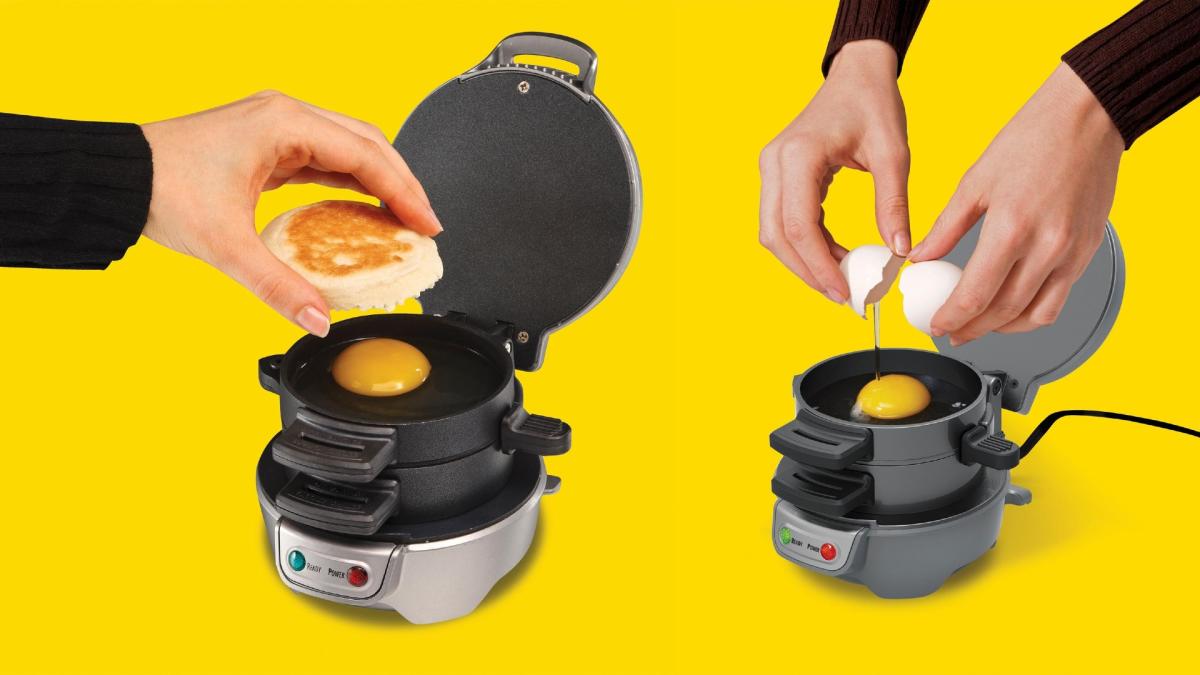 Hamilton Beach Breakfast Sandwich Maker with Egg Cooker Ring, Mini