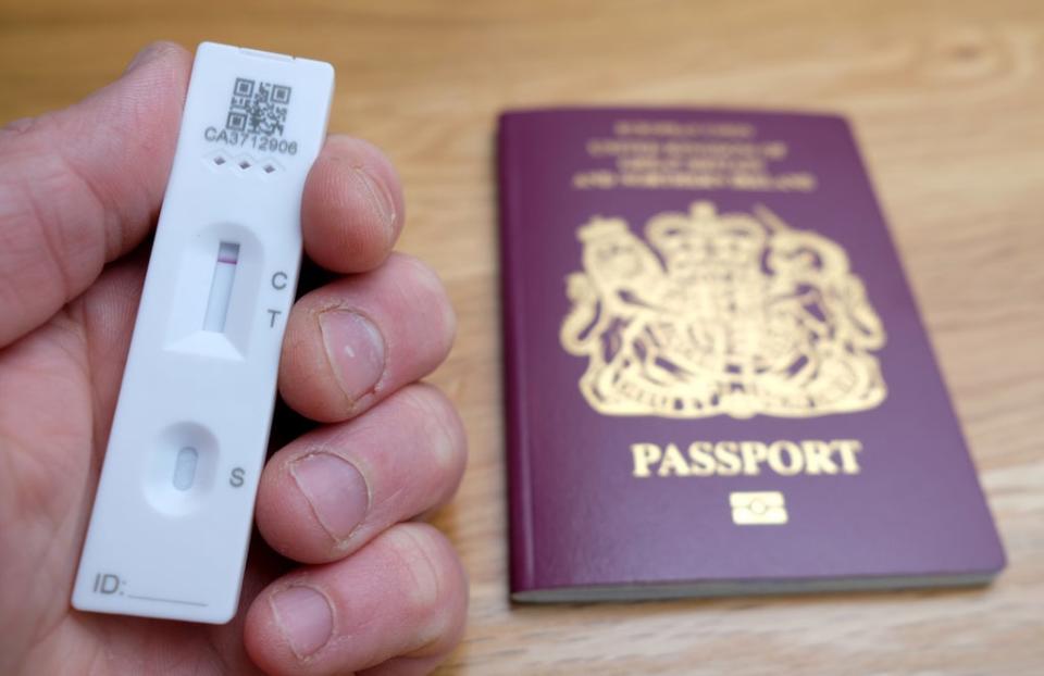 Travellers arriving in England must take a pre-departure test (Andrew Matthews/PA) (PA Wire)