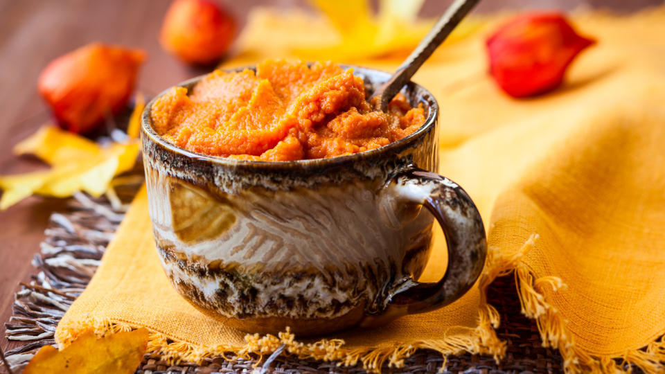 <p>Even if you don’t plan on baking this ingredient into a pie, pumpkin is still a tasty, seasonal component of many cookie and cake recipes. You can also use it in homemade spiced lattes or seasonal smoothies, if you want to work these popular favorites into your Christmas dinner menu.</p> <p><strong>Cost</strong>: $2.99 (29 ounces)</p>