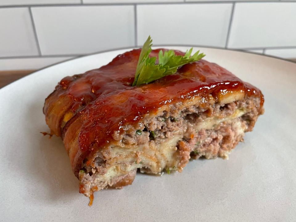 Meat  loaf, per Ree Drummond's recipe.