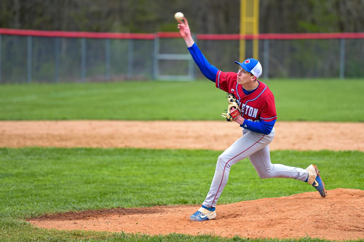 Mapleton pitcher Zack Wrobleski.