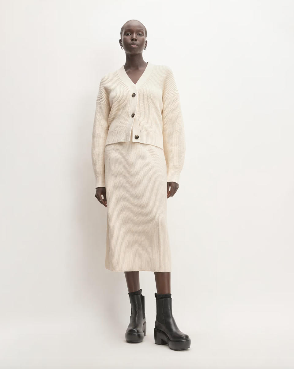 The Organic Cotton Sweater Midi Skirt (Photo via Everlane)