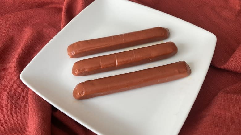 Oscar Mayer plant franks on plate