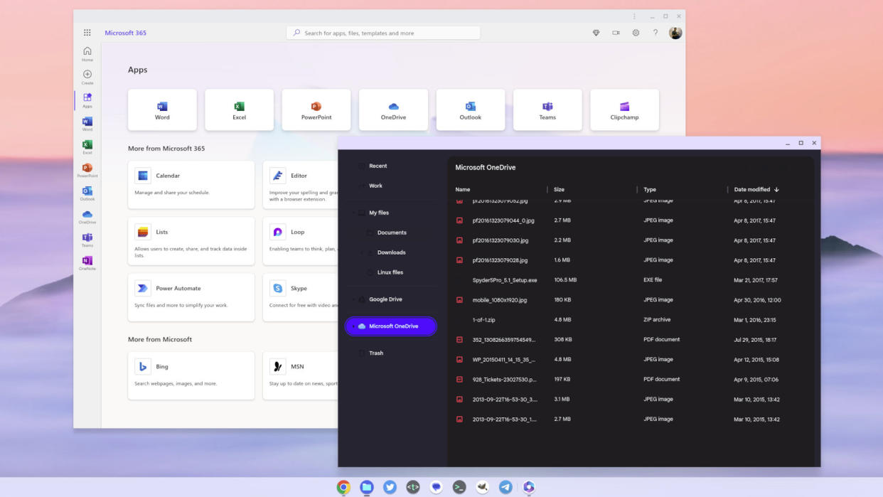  Microsoft 365 and OneDrive integration on Chromebook. 