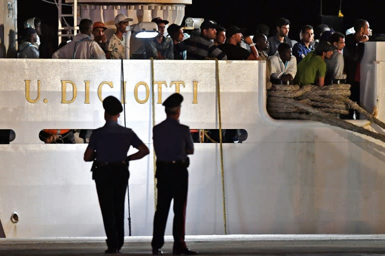 The migrants on the Diciotti coastguard ship had been stranded at a port in Sicily before Salvini finally allowed them to disembark on August 26