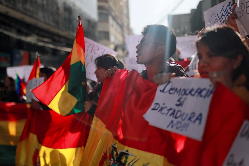 Demonstration in support of President Luis Arce after a failed coup attempt by the Bolivian armed forces, in La Paz