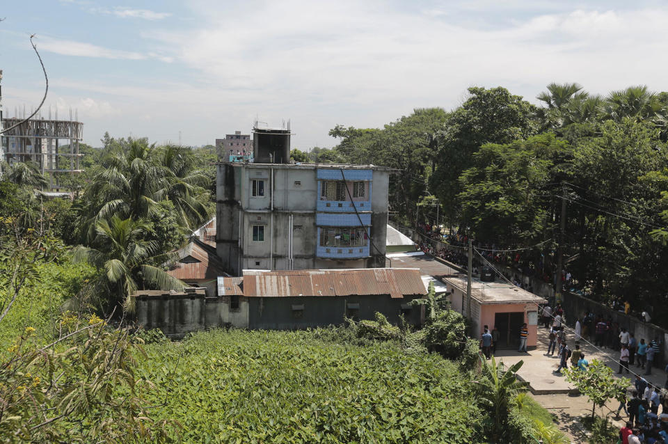<p>A view of a two-story house that was raided by police in Narayanganj district near Dhaka, Bangladesh, Saturday, Aug.27, 2016. (AP Photo) </p>