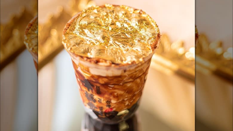 Gold leaf-gilded boba