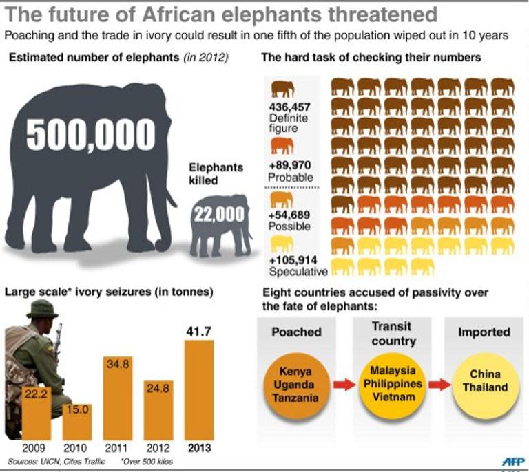 Data on elephant poaching and ivory trafficking between 2009 - 2013