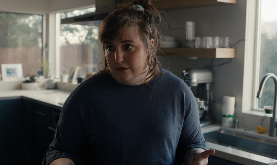 In addition to writing and directing “Sharp Stick,” Lena Dunham also plays Josh’s pregnant wife, Heather, in the film.