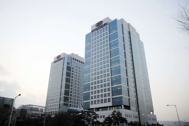 PHOTO: Hyundai/Kia Motors twin towers headquarters buildings is seen in Seoul, South Korea, Dec. 17, 2010. (Park Ji-Hwan/AFP via Getty Images)