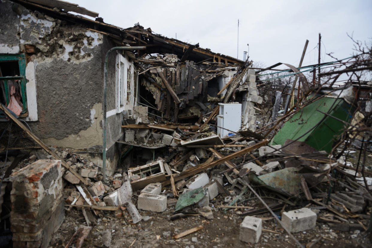 A shell hit Sosnovsky's house in Mariupol, Ukraine. (Evgeny Sosnovsky)