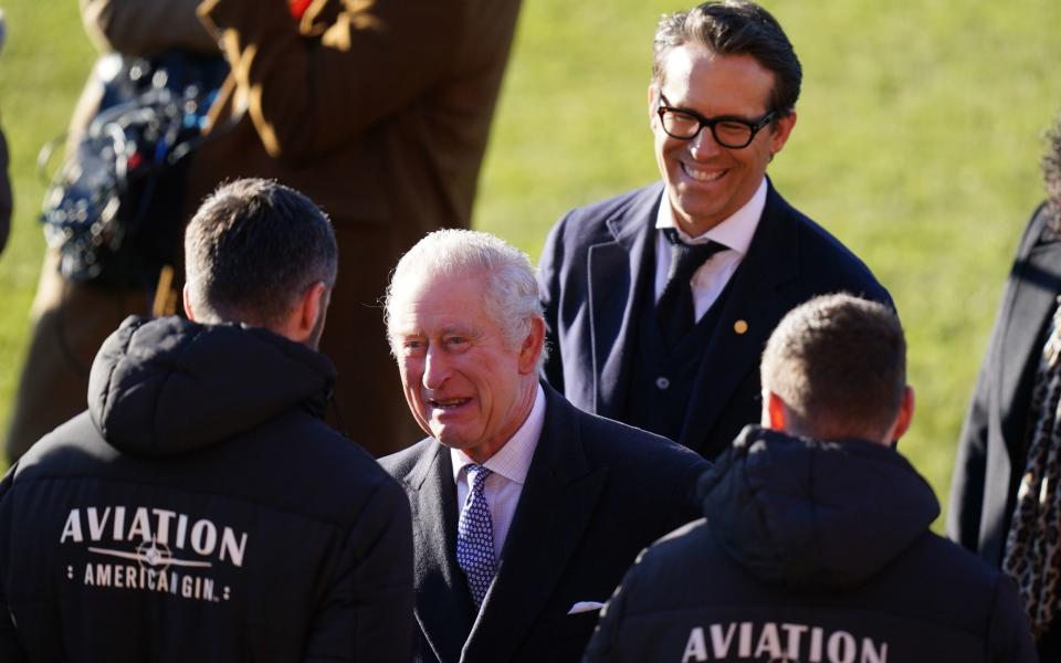 King Charles chats to some players - Jacob King/PA Wire