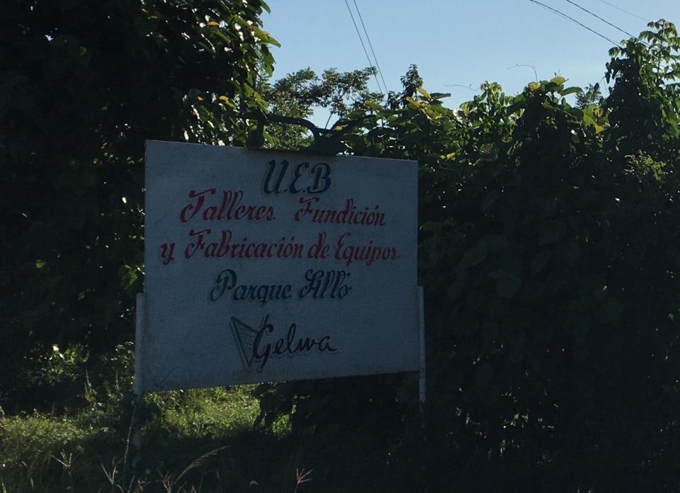 The sign to our family's old farm in Rodas, Cuba. The farm was nationalized by the Communist Party in the 1960s.