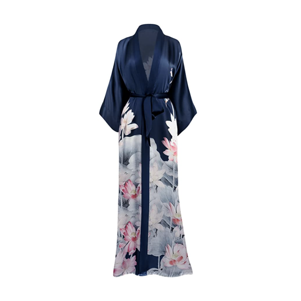 3) Long Silk Kimono Robe