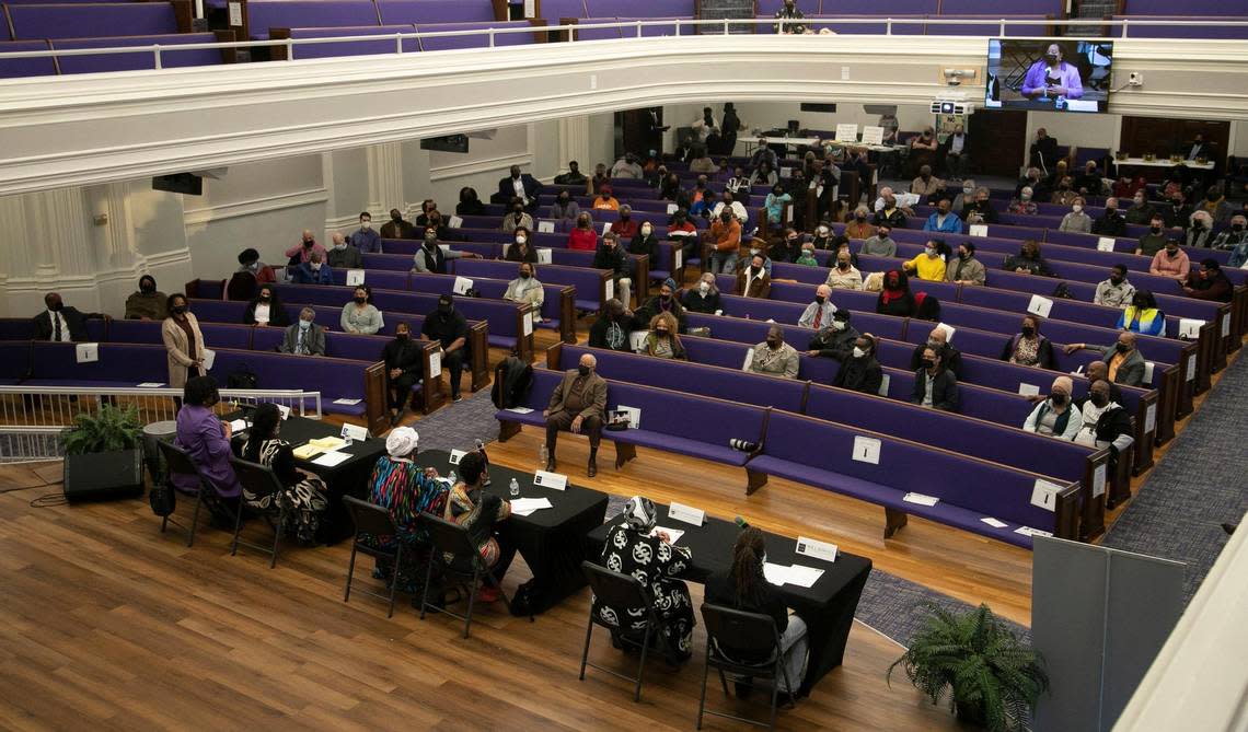 A community forum on reparations was held Monday at the Metropolitan Missionary Baptist Church on MLK Day. The forum was hosted by the Southern Christian Leadership Conference of Greater Kansas City.