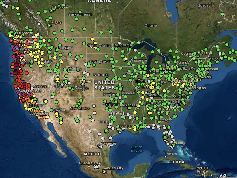 air quality map west coast fires smoke airnow