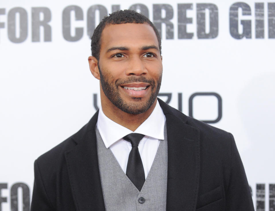 FILE - This Oct. 25, 2010 file photo shows actor Omari Hardwick attending a special screening of "For Colored Girls" at the Ziegfeld Theatre in New York. (AP Photo/Evan Agostini, file)