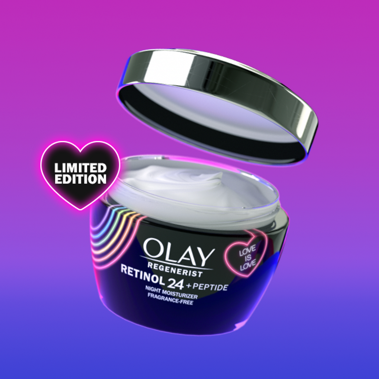 <p><a href="https://go.redirectingat.com?id=74968X1596630&url=https%3A%2F%2Fwww.olay.com%2Fretinol24-peptide-limited-edition-pride-jar-night-face-moisturizer&sref=https%3A%2F%2Fwww.seventeen.com%2Flife%2Fg20195640%2Fgay-pride-clothing-lgtbq-friendly-companies%2F" rel="nofollow noopener" target="_blank" data-ylk="slk:Shop Now;elm:context_link;itc:0;sec:content-canvas" class="link rapid-noclick-resp">Shop Now</a></p><p>Limited Edition Pride Jar</p><p>$29.99</p><p>olay.com</p>