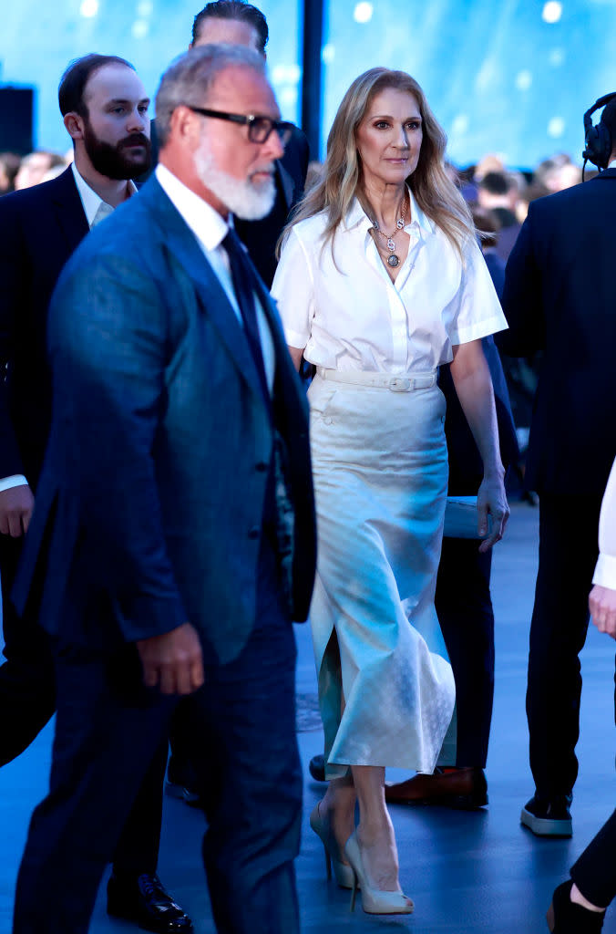 Celine Dion at the first round of the 2024 NHL Draft on June 28 in Las Vegas, Gucci, monogram, minimalist, quiet luxury