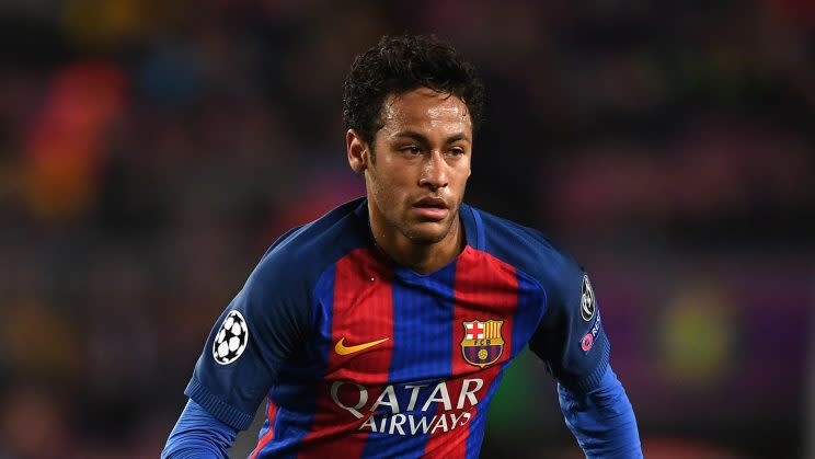 Neymar durante un partido de Champions legue con el Barcelona (Getty Images)