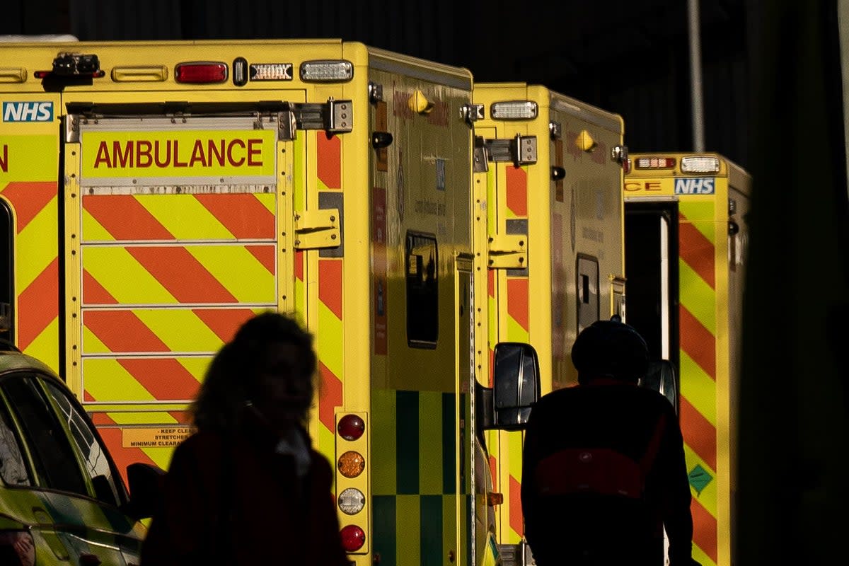 Ambulances waiting at an A&E department (PA Wire)