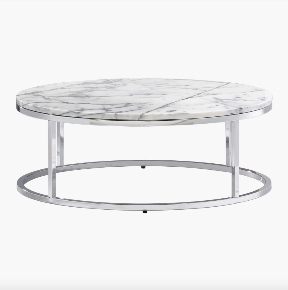 34) Smart Round Marble Top Coffee Table