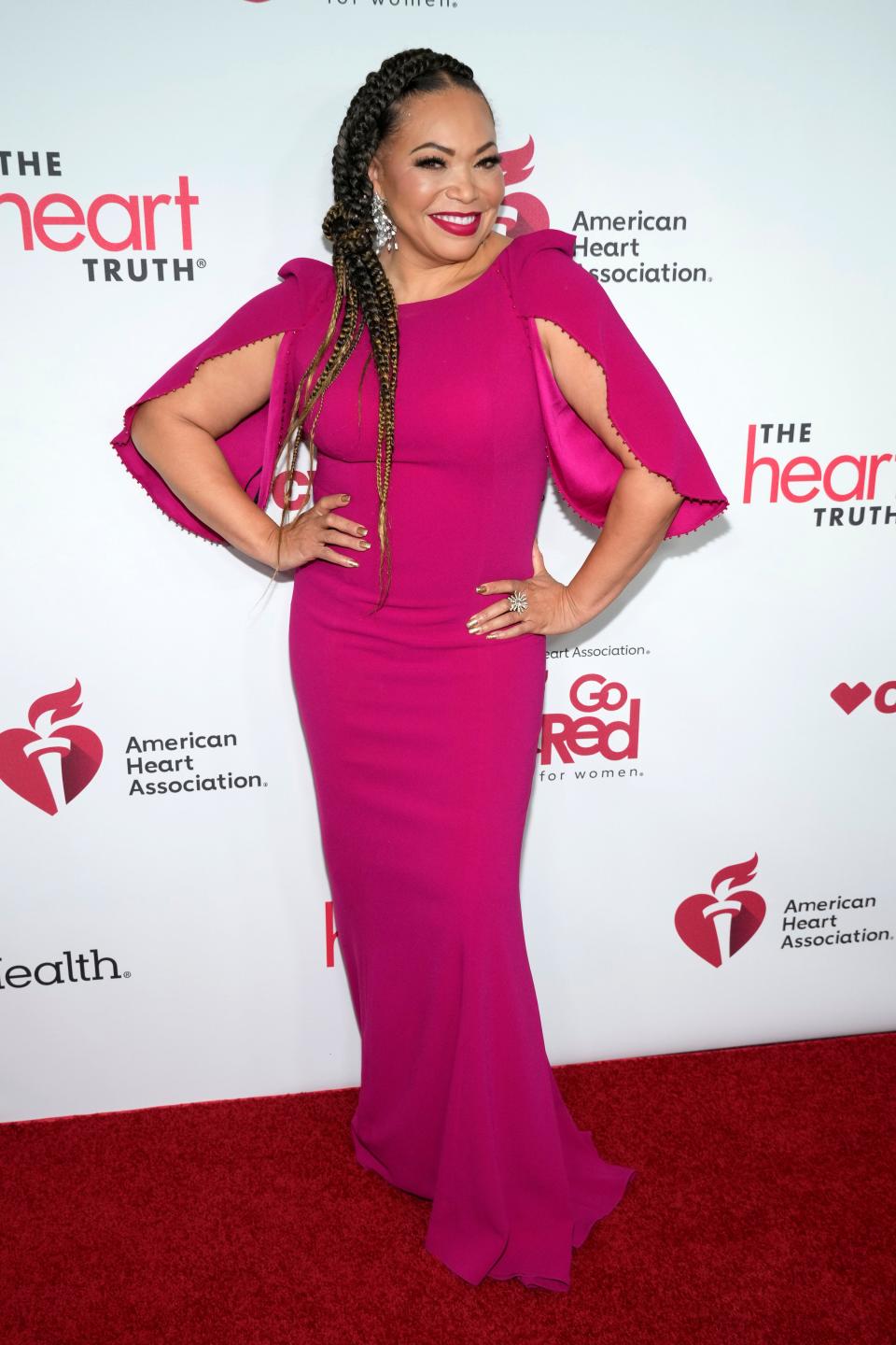 Tisha Campbell, wearing Alexander by Daymor, attends the American Heart Association's Go Red for Women Red Dress Collection Concert at Jazz at Lincoln Center on Wednesday, Feb. 1, 2023, in New York. (Photo by Charles Sykes/Invision/AP) ORG XMIT: NYCS103