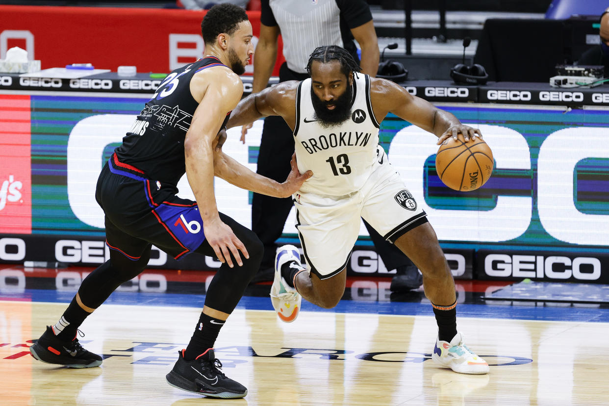 The All-Star swap of Ben Simmons for James Harden is a year in the making. (Tim Nwachukwu/Getty Images)