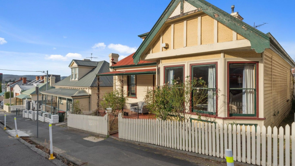 The exterior of the $1 million property for sale in Hobart.