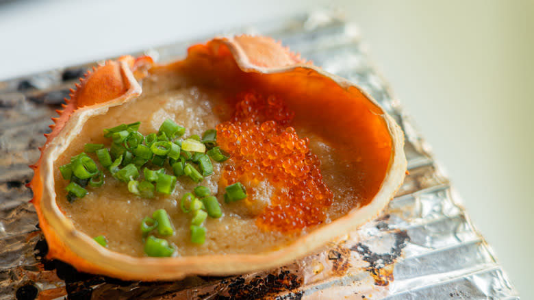 Food served in crab shell