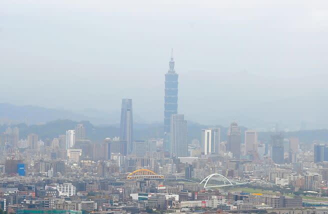 受大陸霾害影響，24日北部多個測站亮出紅色警戒。（本報資料照片）