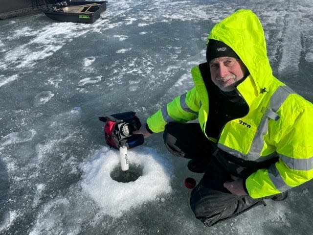 Zearing resident Max Dunlap was on hand for the Zearing Ice Fishing Derby Saturday, Feb. 11, 2023. Not only was he fishing, but he spent much of his time drilling holes, providing equipment and offering tips to ice fishing rookies.