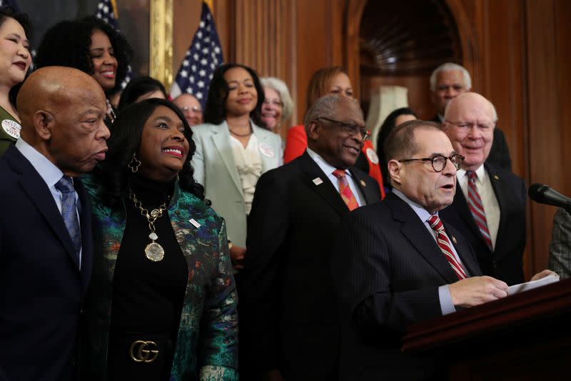 U.S. House Judiciary Committee Chairman Jerrold Nadler (D-NY) speaks at a news conference on Capitol Hill in Washington