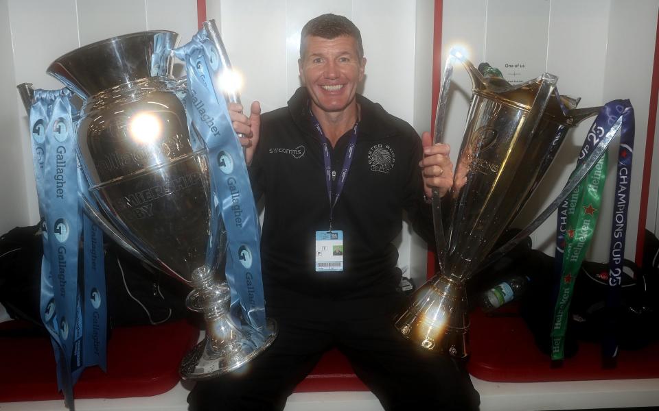 Baxter with both the Gallagher Premiership and Champions Cup trophies - GETTY IMAGES