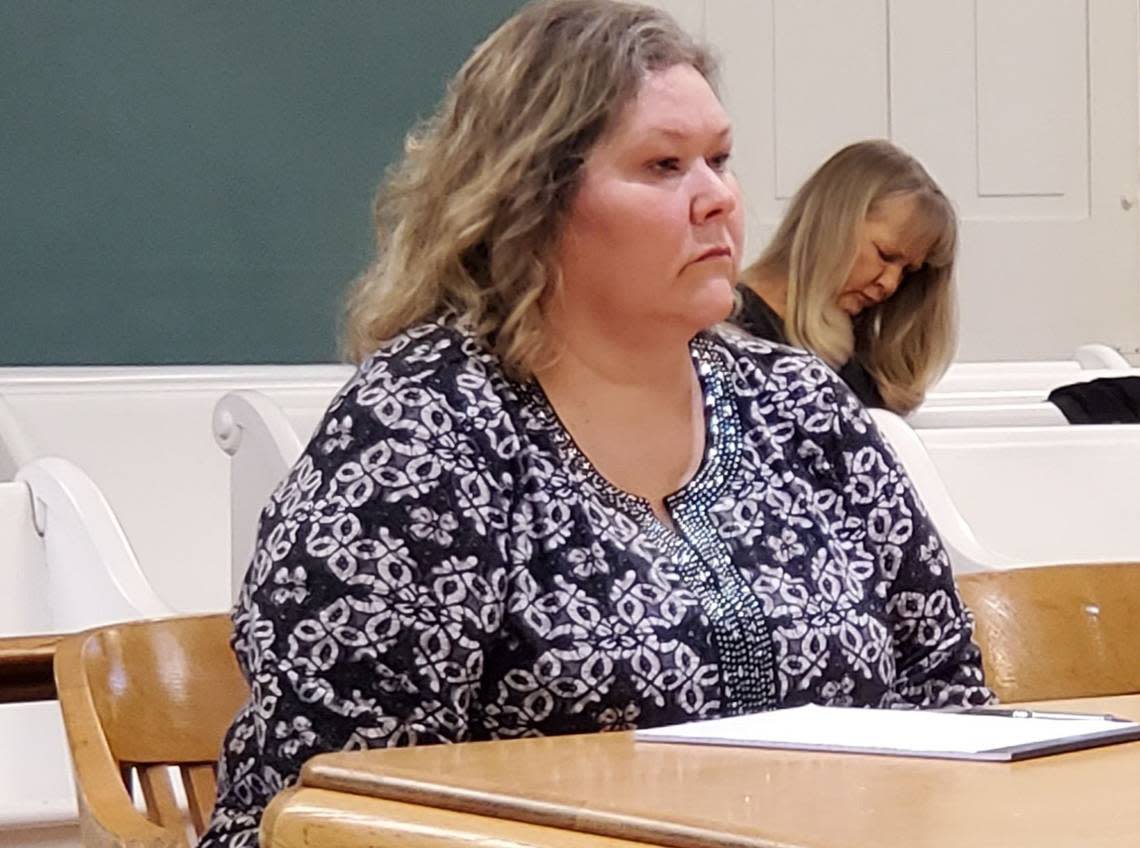 Former Center, Missouri, city clerk Tracey Carman, pictured here during a 2019 arraignment, is serving 10 years in prison related to a shooting involving Ralls County Sheriff’s deputies. Auditors found Carman, then called Tracey Ray, had misappropriated more than $300,000 from the city.