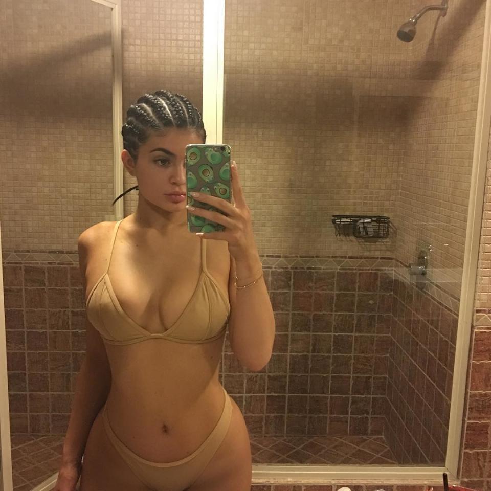 Kylie Jenner Snaps Racy Selfie In Nude Two Piece See The Sultry Look 