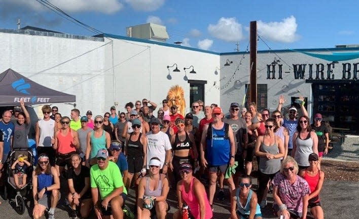 A run club meets weekly at Hi-Wire Brewing in Wilmington.
