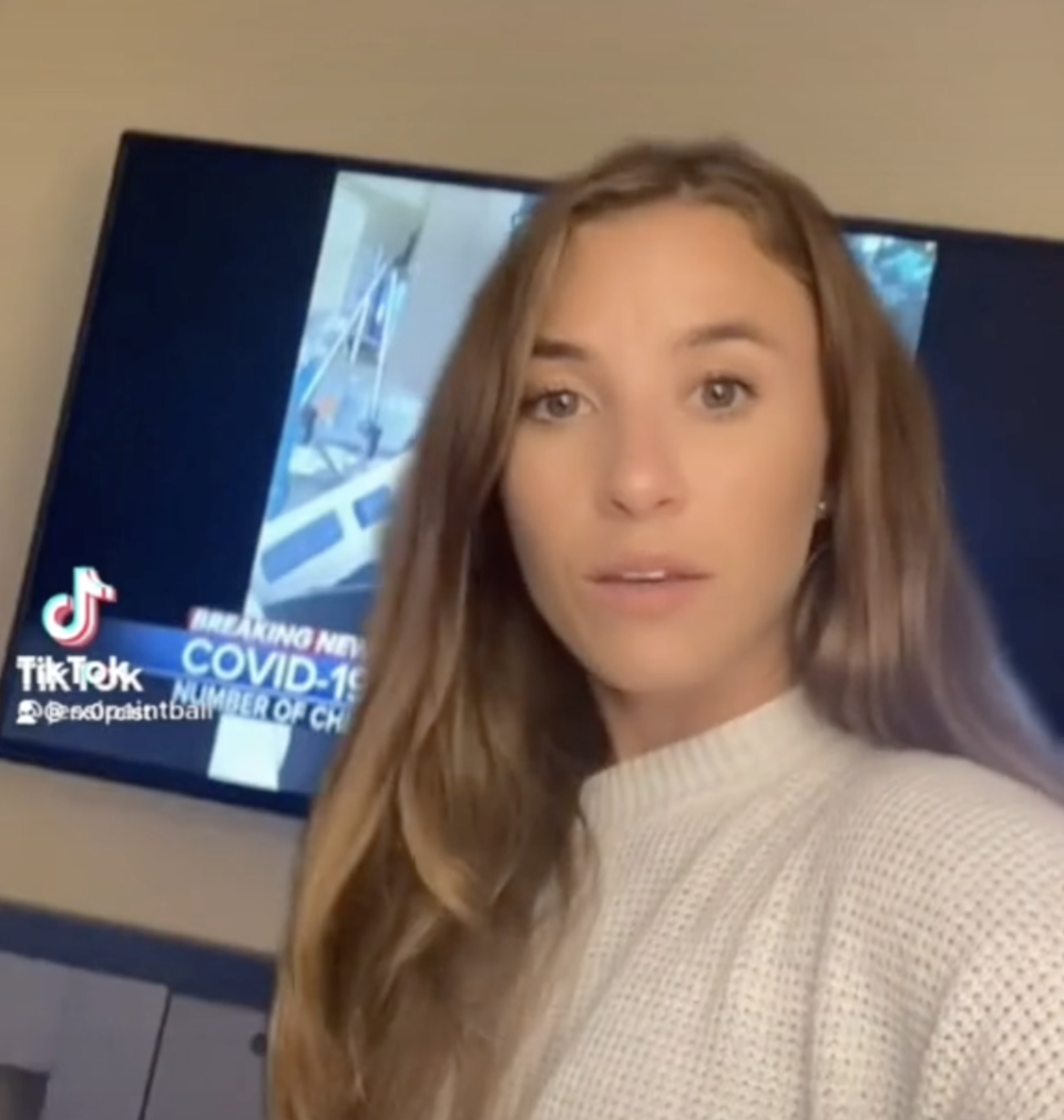 Professional paintballer Jessica Maiolo mocked a teenage Covid-19 patient in a TikTok video (TikTok / Jessica Maiolo)