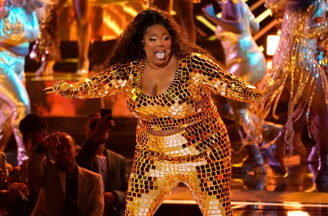 Lizzo performs, photographed at the BET Awards in June 2022, will be going on tour in 2023, including to Raleigh’s PNC Arena.