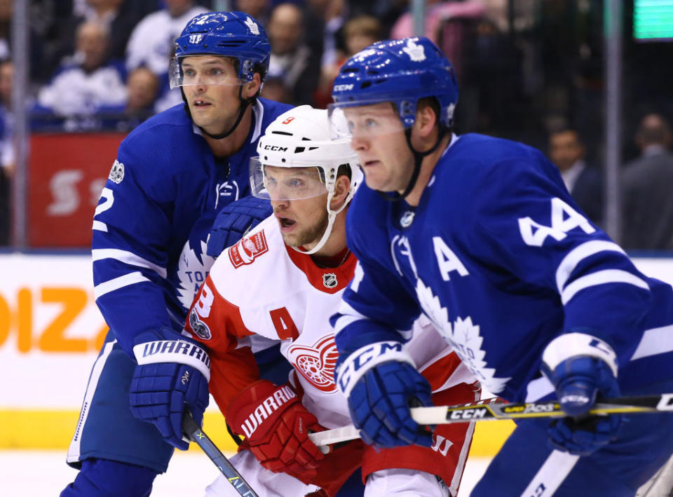 Morgan Rielly and Ron Hainsey have been a productive pair for the Maple Leafs so far this season. (Getty Images)