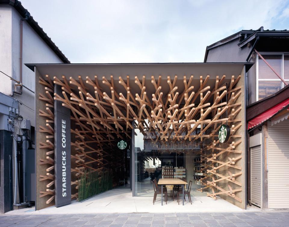 Kengo Kuma designs the world's most peaceful StarbucksIf all Starbucks cafes looked like this, it would almost certainly put an end to take-out drinks! After all, who would want to leave a building this tranquil?Architects at Tokyo-based and world-renowned Kengo Kuma & Associates firm have designed a Starbucks store in Japan that draws on its peaceful surroundings. Located in the Fukuoka Perfecture, it can be found on a street leading directly to the Dazaifu Tenmagu holy shrine, which is dedicated to a Japanese deity. Fukuoka, Japan - 21.03.12Mandatory Credit: Masao Nishikawa/WENN.ComSupplied by WENN.com