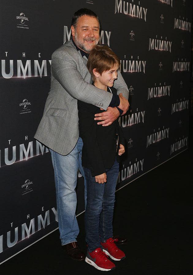 Russell Crowe and son Charles Tennyson