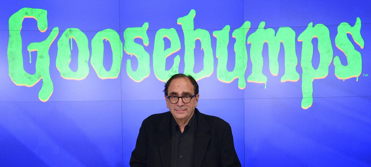 Goosebumps author R.L. Stine at the New York stock exchange in 2017. (Photo: Getty Images)